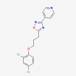 molecular formula C16H13Cl2N3O2 B4826189 4-{5-[3-(2,4-dichlorophenoxy)propyl]-1,2,4-oxadiazol-3-yl}pyridine 