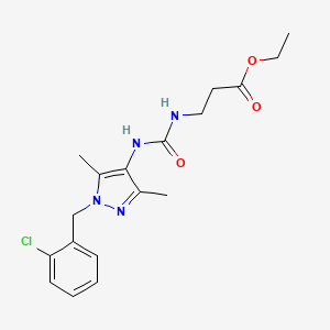 ETHYL 3-[({[1-(2-CHLOROBENZYL)-3,5-DIMETHYL-1H-PYRAZOL-4-YL]AMINO}CARBONYL)AMINO]PROPANOATE