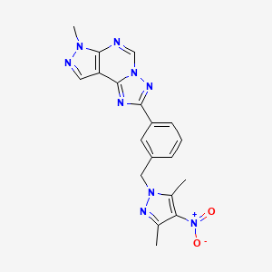 2-{3-[(3,5-dimethyl-4-nitro-1H-pyrazol-1-yl)methyl]phenyl}-7-methyl-7H-pyrazolo[4,3-e][1,2,4]triazolo[1,5-c]pyrimidine