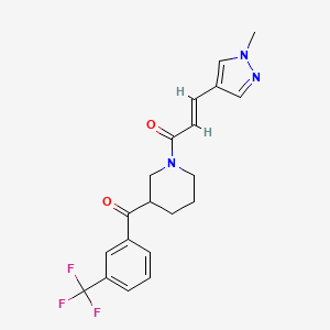 {1-[(2E)-3-(1-methyl-1H-pyrazol-4-yl)-2-propenoyl]-3-piperidinyl}[3-(trifluoromethyl)phenyl]methanone