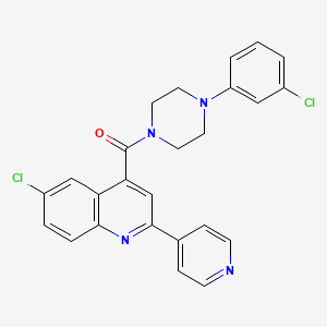 molecular formula C25H20Cl2N4O B4826237 6-chloro-4-{[4-(3-chlorophenyl)-1-piperazinyl]carbonyl}-2-(4-pyridinyl)quinoline 