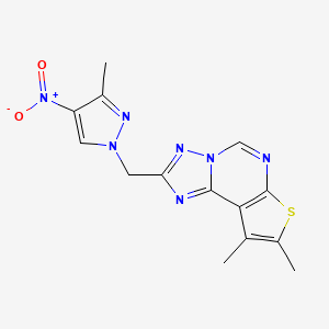 8,9-dimethyl-2-[(3-methyl-4-nitro-1H-pyrazol-1-yl)methyl]thieno[3,2-e][1,2,4]triazolo[1,5-c]pyrimidine