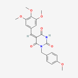 (5E)-1-(4-methoxybenzyl)-5-(3,4,5-trimethoxybenzylidene)pyrimidine-2,4,6(1H,3H,5H)-trione