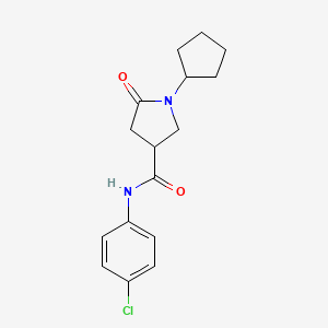 N-(4-chlorophenyl)-1-cyclopentyl-5-oxopyrrolidine-3-carboxamide