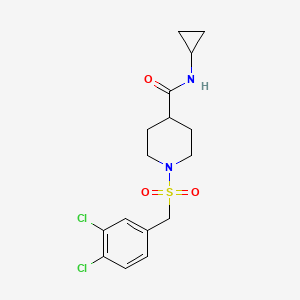 molecular formula C16H20Cl2N2O3S B4826269 N-cyclopropyl-1-[(3,4-dichlorobenzyl)sulfonyl]-4-piperidinecarboxamide 