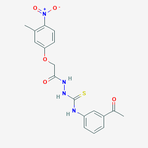 N-(3-acetylphenyl)-2-[(3-methyl-4-nitrophenoxy)acetyl]hydrazinecarbothioamide