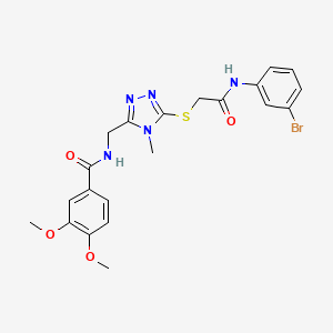 N-{[5-({2-[(3-bromophenyl)amino]-2-oxoethyl}sulfanyl)-4-methyl-4H-1,2,4-triazol-3-yl]methyl}-3,4-dimethoxybenzamide