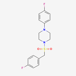 molecular formula C17H18F2N2O2S B4826352 1-(4-FLUOROPHENYL)-4-[(4-FLUOROPHENYL)METHANESULFONYL]PIPERAZINE 