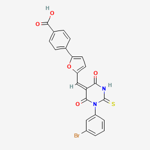 4-(5-{(E)-[1-(3-bromophenyl)-4,6-dioxo-2-thioxotetrahydropyrimidin-5(2H)-ylidene]methyl}furan-2-yl)benzoic acid