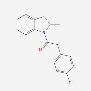 2-(4-fluorophenyl)-1-(2-methyl-2,3-dihydro-1H-indol-1-yl)ethanone