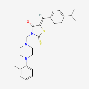 (5Z)-3-[[4-(2-methylphenyl)piperazin-1-yl]methyl]-5-[(4-propan-2-ylphenyl)methylidene]-2-sulfanylidene-1,3-thiazolidin-4-one