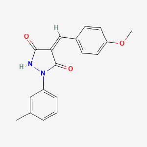 (4Z)-4-[(4-methoxyphenyl)methylidene]-1-(3-methylphenyl)pyrazolidine-3,5-dione