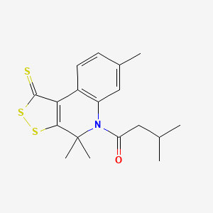 3-methyl-1-(4,4,7-trimethyl-1-thioxo-1,4-dihydro-5H-[1,2]dithiolo[3,4-c]quinolin-5-yl)butan-1-one