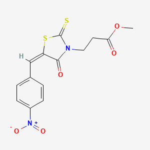 methyl 3-[(5E)-5-[(4-nitrophenyl)methylidene]-4-oxo-2-sulfanylidene-1,3-thiazolidin-3-yl]propanoate