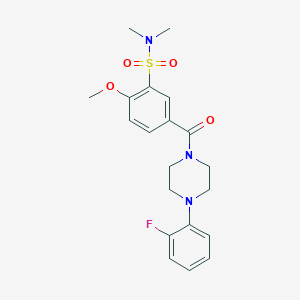 5-[4-(2-FLUOROPHENYL)PIPERAZINE-1-CARBONYL]-2-METHOXY-N,N-DIMETHYLBENZENE-1-SULFONAMIDE