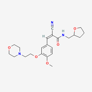 2-cyano-3-{4-methoxy-3-[2-(4-morpholinyl)ethoxy]phenyl}-N-(tetrahydro-2-furanylmethyl)acrylamide