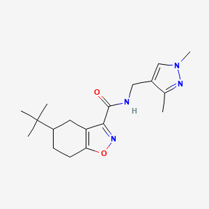 molecular formula C18H26N4O2 B4826693 5-tert-butyl-N-[(1,3-dimethyl-1H-pyrazol-4-yl)methyl]-4,5,6,7-tetrahydro-1,2-benzisoxazole-3-carboxamide 