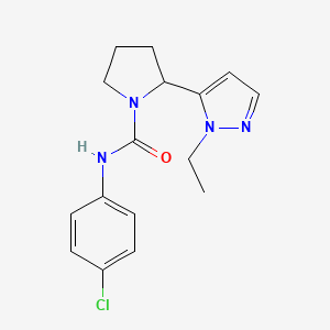 N-(4-chlorophenyl)-2-(1-ethyl-1H-pyrazol-5-yl)-1-pyrrolidinecarboxamide