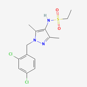 molecular formula C14H17Cl2N3O2S B4826726 N-[1-(2,4-dichlorobenzyl)-3,5-dimethyl-1H-pyrazol-4-yl]ethanesulfonamide 