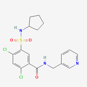 molecular formula C18H19Cl2N3O3S B4826759 2,4-dichloro-5-[(cyclopentylamino)sulfonyl]-N-(3-pyridinylmethyl)benzamide 