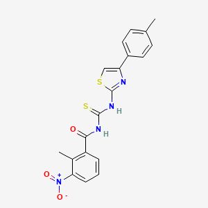 2-methyl-N-({[4-(4-methylphenyl)-1,3-thiazol-2-yl]amino}carbonothioyl)-3-nitrobenzamide