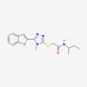 molecular formula C17H20N4O2S B4826765 2-{[5-(1-benzofuran-2-yl)-4-methyl-4H-1,2,4-triazol-3-yl]sulfanyl}-N-(butan-2-yl)acetamide 