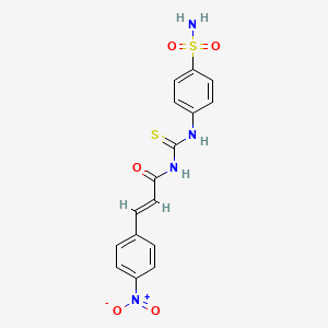 molecular formula C16H14N4O5S2 B4826816 4-[({[3-(4-NITROPHENYL)ACRYLOYL]AMINO}CARBOTHIOYL)AMINO]-1-BENZENESULFONAMIDE 