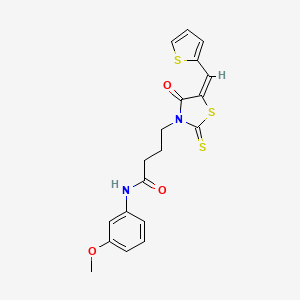 N-(3-METHOXYPHENYL)-4-[(5E)-4-OXO-5-(2-THIENYLMETHYLENE)-2-THIOXO-1,3-THIAZOLIDIN-3-YL]BUTANAMIDE