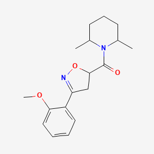 molecular formula C18H24N2O3 B4826835 (2,6-Dimethylpiperidin-1-yl)[3-(2-methoxyphenyl)-4,5-dihydro-1,2-oxazol-5-yl]methanone 