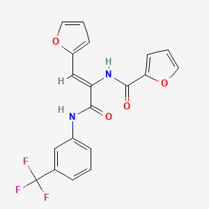 N-[(Z)-1-(furan-2-yl)-3-oxo-3-[3-(trifluoromethyl)anilino]prop-1-en-2-yl]furan-2-carboxamide