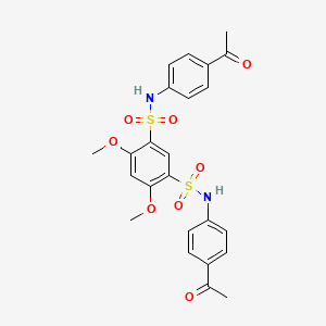 molecular formula C24H24N2O8S2 B4826908 N,N'-bis(4-acetylphenyl)-4,6-dimethoxy-1,3-benzenedisulfonamide 