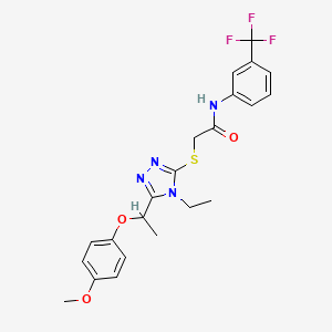 2-({4-ethyl-5-[1-(4-methoxyphenoxy)ethyl]-4H-1,2,4-triazol-3-yl}sulfanyl)-N-[3-(trifluoromethyl)phenyl]acetamide