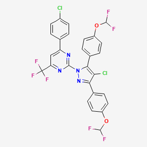 2-{4-chloro-3,5-bis[4-(difluoromethoxy)phenyl]-1H-pyrazol-1-yl}-4-(4-chlorophenyl)-6-(trifluoromethyl)pyrimidine