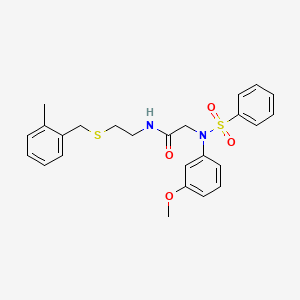 N~2~-(3-methoxyphenyl)-N~1~-{2-[(2-methylbenzyl)thio]ethyl}-N~2~-(phenylsulfonyl)glycinamide