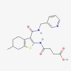 4-({6-Methyl-3-[(pyridin-3-ylmethyl)carbamoyl]-4,5,6,7-tetrahydro-1-benzothiophen-2-yl}amino)-4-oxobutanoic acid