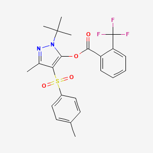 [2-tert-butyl-5-methyl-4-(4-methylphenyl)sulfonylpyrazol-3-yl] 2-(trifluoromethyl)benzoate