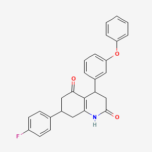 7-(4-FLUOROPHENYL)-4-(3-PHENOXYPHENYL)-1,2,3,4,5,6,7,8-OCTAHYDROQUINOLINE-2,5-DIONE