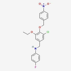 molecular formula C22H20ClFN2O4 B4827059 N-[[3-chloro-5-ethoxy-4-[(4-nitrophenyl)methoxy]phenyl]methyl]-4-fluoroaniline 