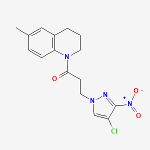 3-(4-CHLORO-3-NITRO-1H-PYRAZOL-1-YL)-1-[6-METHYL-3,4-DIHYDRO-1(2H)-QUINOLINYL]-1-PROPANONE