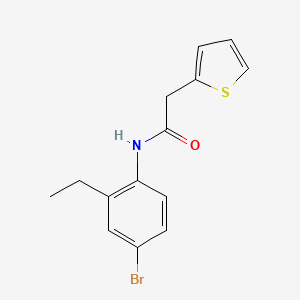 molecular formula C14H14BrNOS B4827192 N-(4-bromo-2-ethylphenyl)-2-(thiophen-2-yl)acetamide 