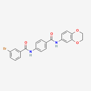 3-bromo-N-[4-(2,3-dihydro-1,4-benzodioxin-6-ylcarbamoyl)phenyl]benzamide