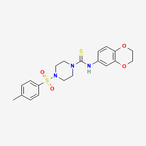 N-(2,3-dihydro-1,4-benzodioxin-6-yl)-4-[(4-methylphenyl)sulfonyl]-1-piperazinecarbothioamide