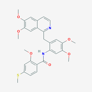 N-{2-[(6,7-DIMETHOXY-1-ISOQUINOLINYL)METHYL]-4,5-DIMETHOXYPHENYL}-2-METHOXY-4-(METHYLSULFANYL)BENZAMIDE