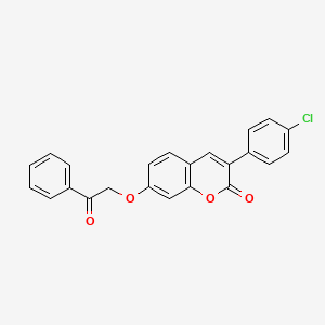 3-(4-chlorophenyl)-7-(2-oxo-2-phenylethoxy)-2H-chromen-2-one