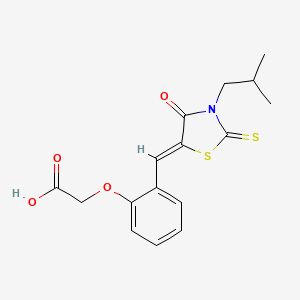 {2-[(3-isobutyl-4-oxo-2-thioxo-1,3-thiazolidin-5-ylidene)methyl]phenoxy}acetic acid