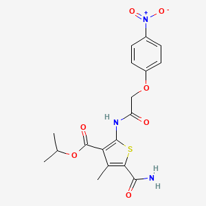 isopropyl 5-(aminocarbonyl)-4-methyl-2-{[(4-nitrophenoxy)acetyl]amino}-3-thiophenecarboxylate