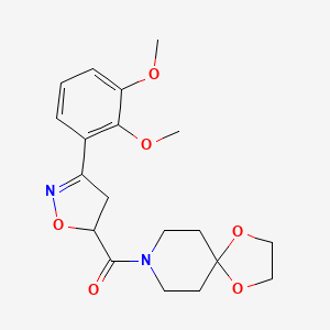 [3-(2,3-Dimethoxyphenyl)-4,5-dihydro-1,2-oxazol-5-yl](1,4-dioxa-8-azaspiro[4.5]dec-8-yl)methanone