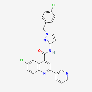 6-chloro-N-[1-(4-chlorobenzyl)-1H-pyrazol-3-yl]-2-(3-pyridinyl)-4-quinolinecarboxamide