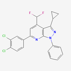 3-cyclopropyl-6-(3,4-dichlorophenyl)-4-(difluoromethyl)-1-phenyl-1H-pyrazolo[3,4-b]pyridine