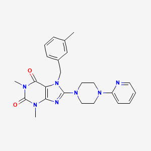 molecular formula C24H27N7O2 B4827411 1,3-DIMETHYL-7-(3-METHYLBENZYL)-8-[4-(2-PYRIDYL)PIPERAZINO]-3,7-DIHYDRO-1H-PURINE-2,6-DIONE 